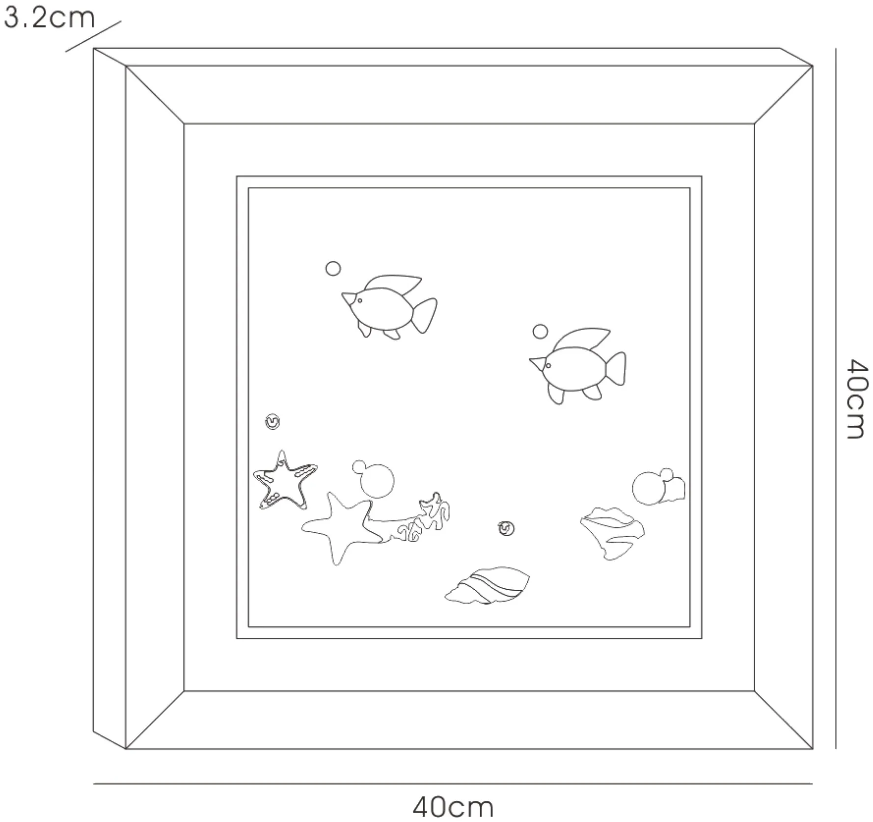 IL70500  Aqua Swimming Fish Crystal Art